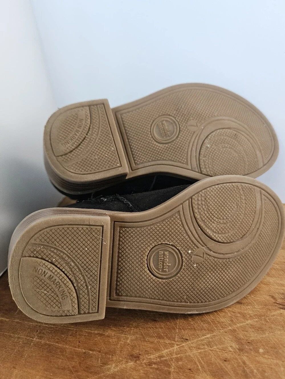 Two Pairs Faux Suede Ankle Booties Girls Toddler Size 7 Black And Brown